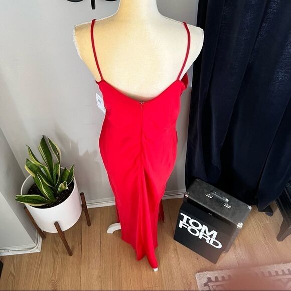 Taylor Midi Slip Midi Dress, Holiday/Christmas Party Dress, Red, Size 10, NWT - Picture 9 of 13